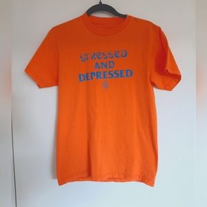 Anti Social Social Club Orange Stressed and Depressed Tee Shirt - Small